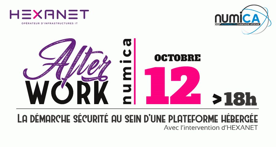 AfterWork Numica 12 oct. 2017 : La démarche sécurité au sein d’une plateforme hébergée