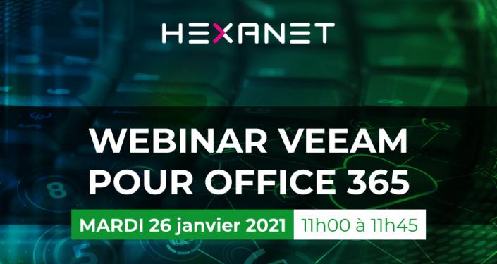 Webinar Veeam pour Office 365 le mardi 26 janvier 2021 à 11h00!